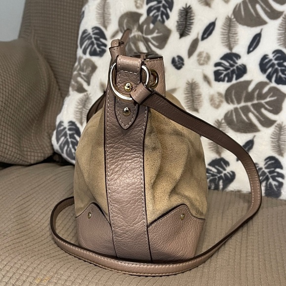 Coach Stage Coach Bucket Beige and Brown Crossbody Bag - Picture 2 of 8
